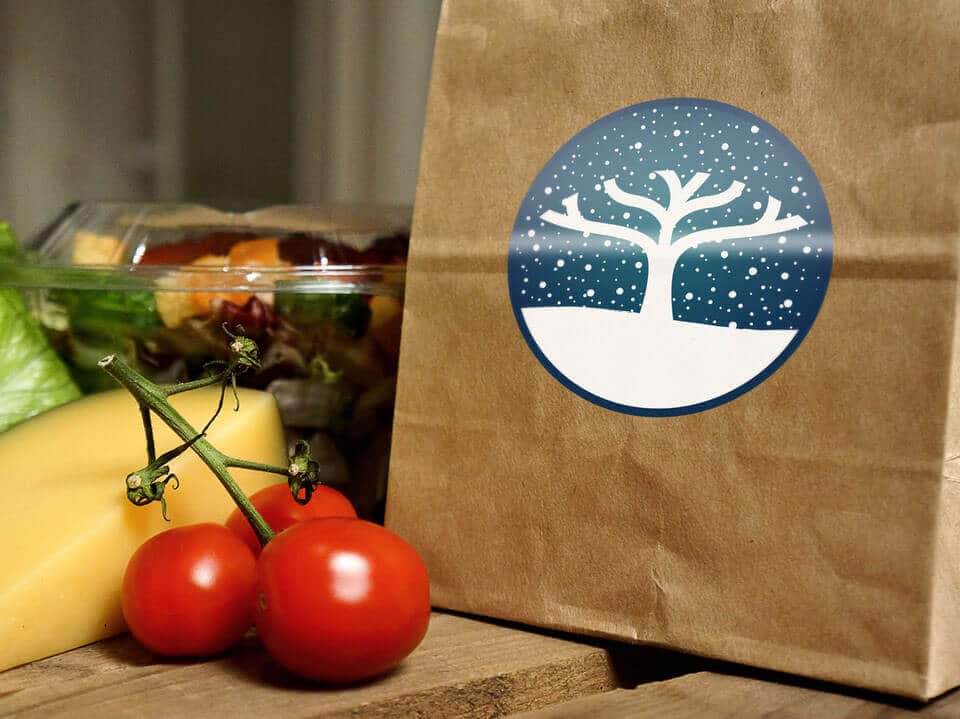 Intermarket winter seasonal packaging sticker