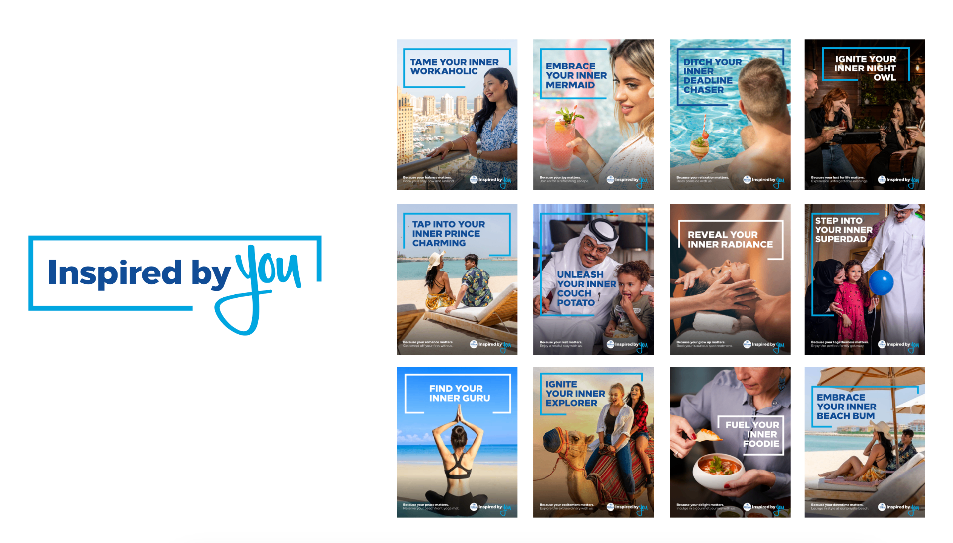 Inspired by You campaign board for Hilton Doha The Pearl