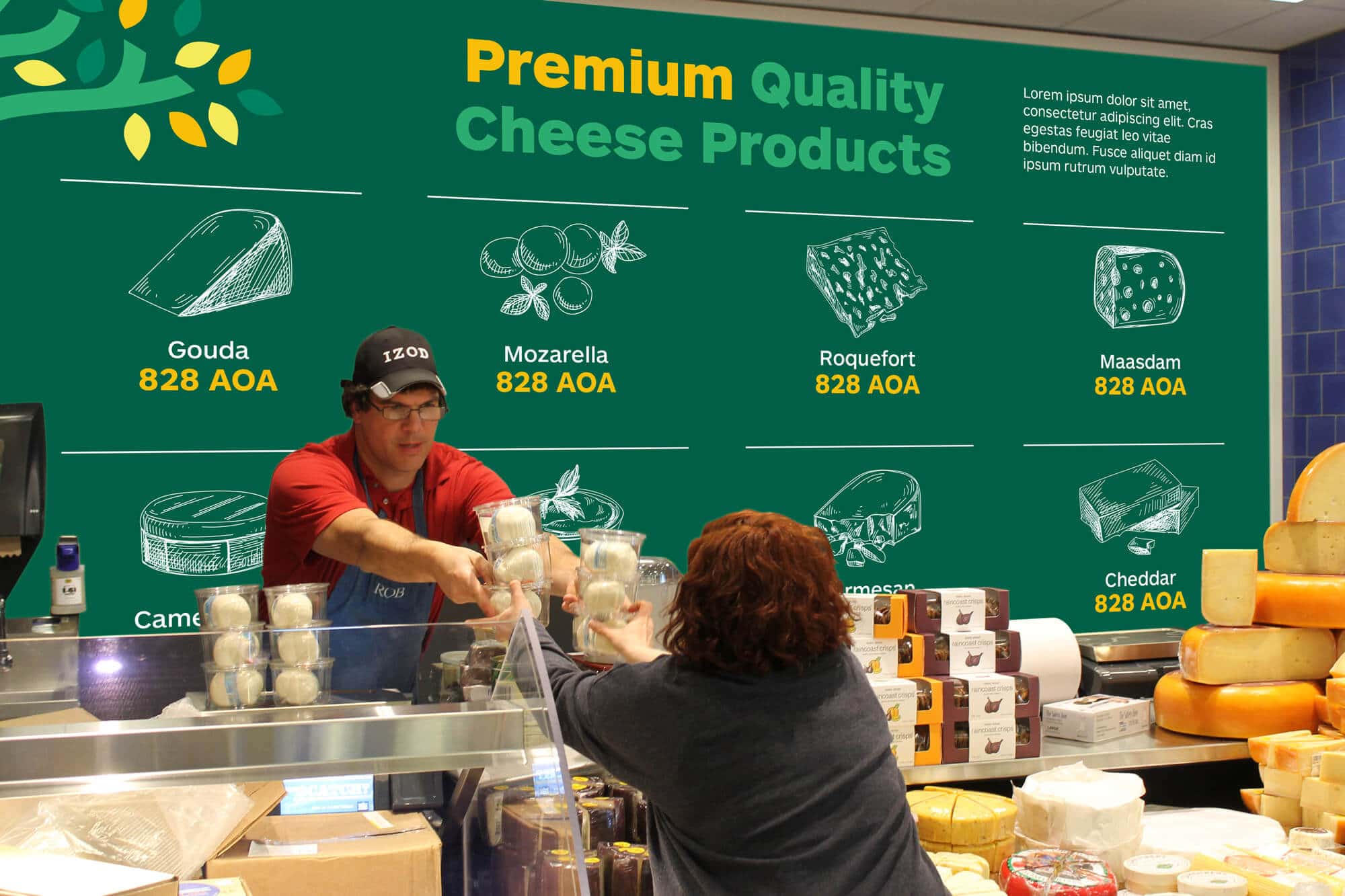 Intermarket in-store cheese counter graphics